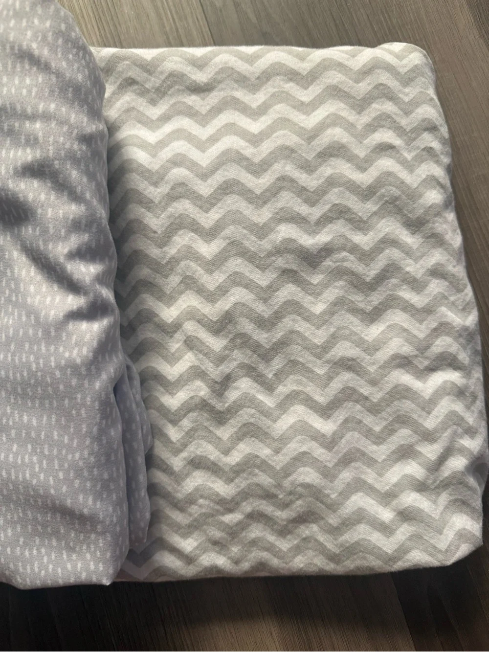Gray and white crib sheets